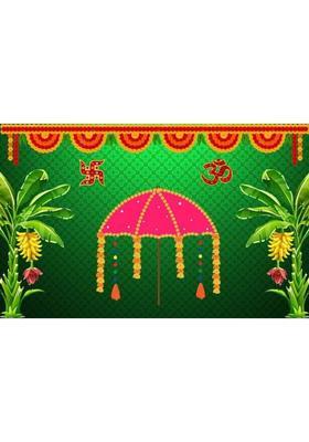 MANIFER Festive backdrop for home pooja backdrop decoration cloth Altar Cloth