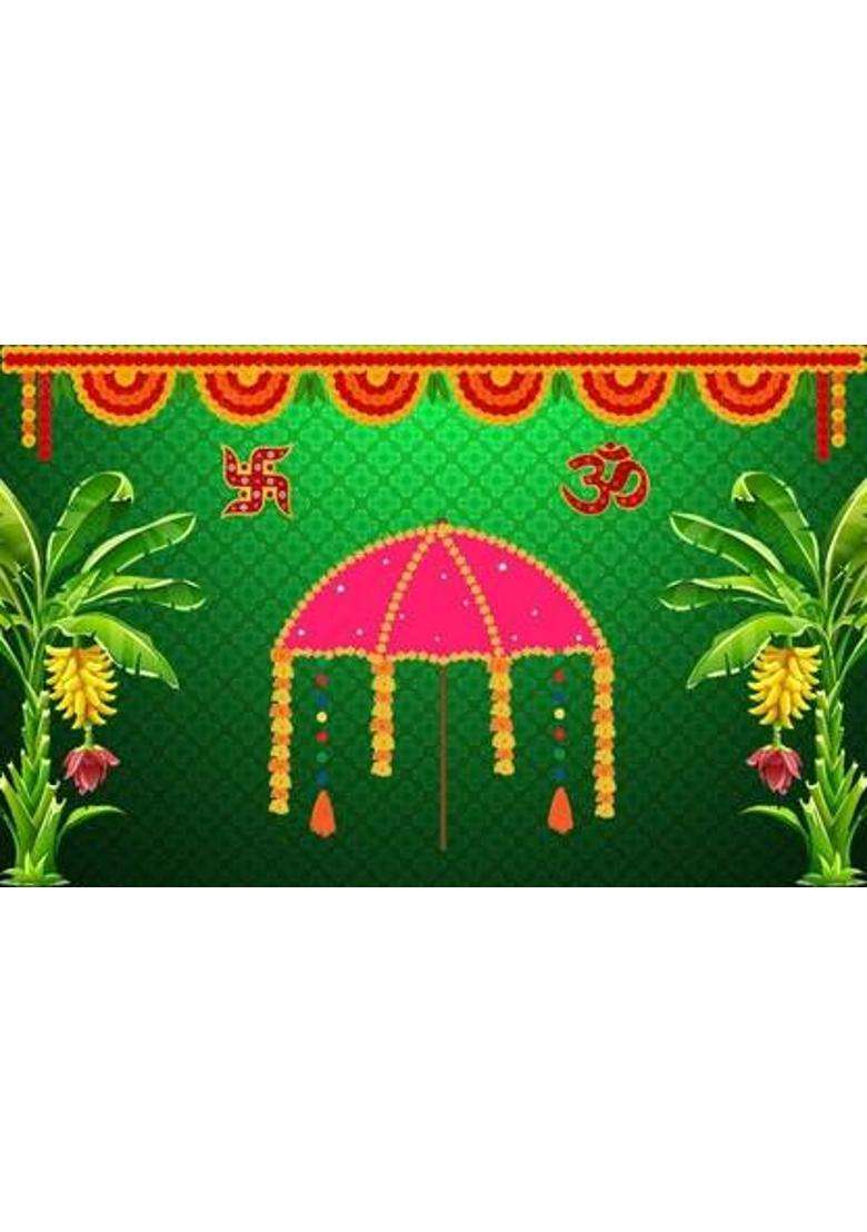 MANIFER Festive backdrop for home pooja backdrop decoration cloth Altar Cloth - Indya