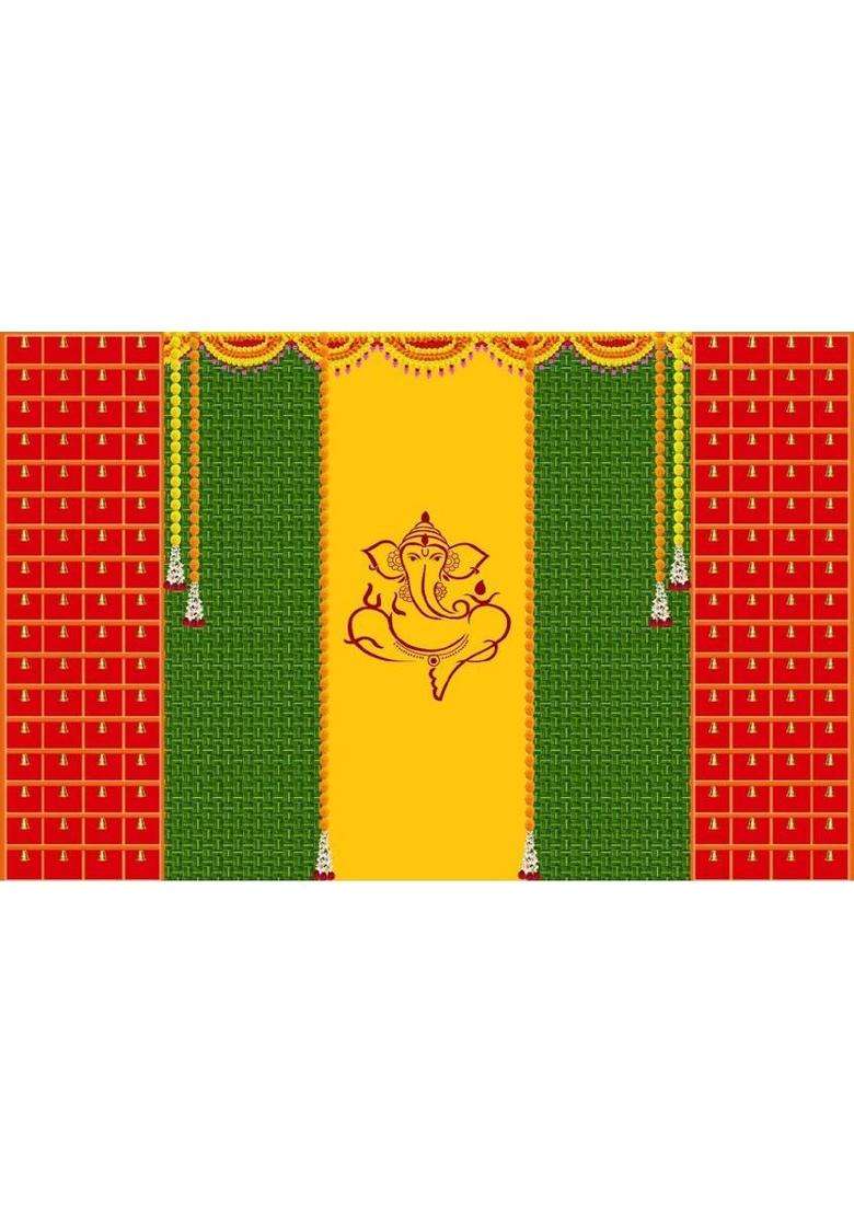 MANIFER Premium Quality Digital Printed Backdrop Cloth for Stage Decoration Altar Cloth - Indya
