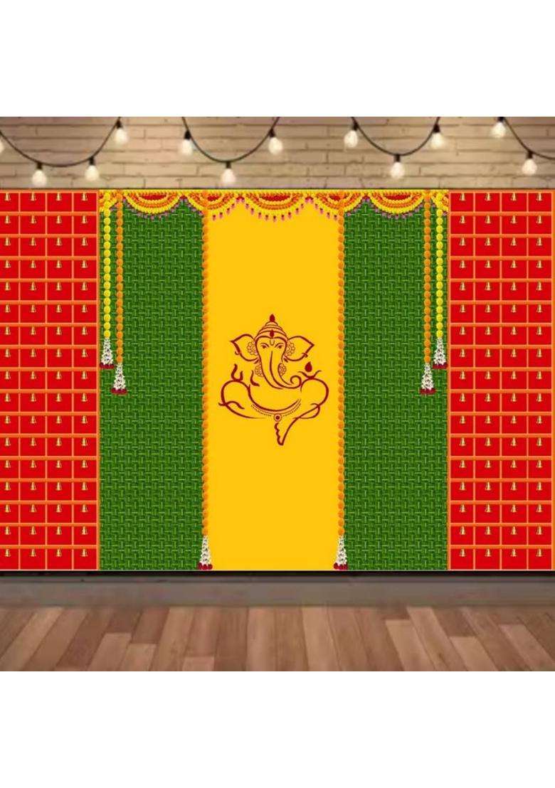 MANIFER Premium Quality Digital Printed Backdrop Cloth for Stage Decoration Altar Cloth - Indya