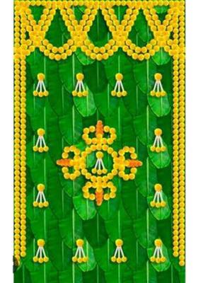MANIFER Festive backdrop for home pooja backdrop decoration cloth Altar Cloth