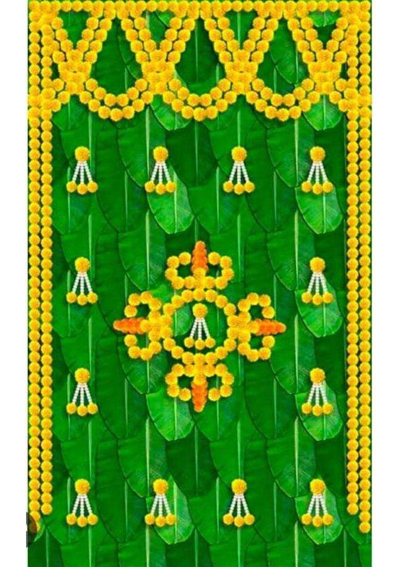 MANIFER Festive backdrop for home pooja backdrop decoration cloth Altar Cloth - Indya
