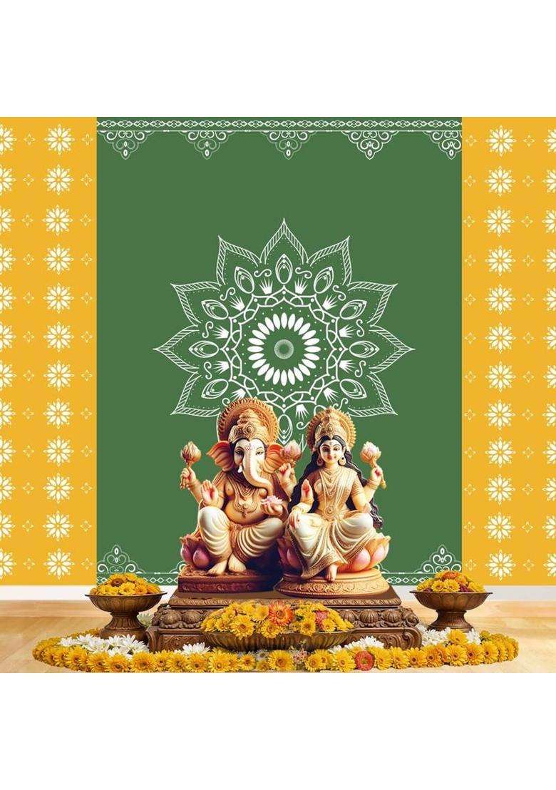 NK Textiles Background Decoration Cloth for Pooja Wedding Katha Altar Cloth - Indya