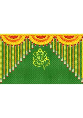 NK Textiles Backdrop for Decoration in Wedding Pooja Katha etc. Altar Cloth
