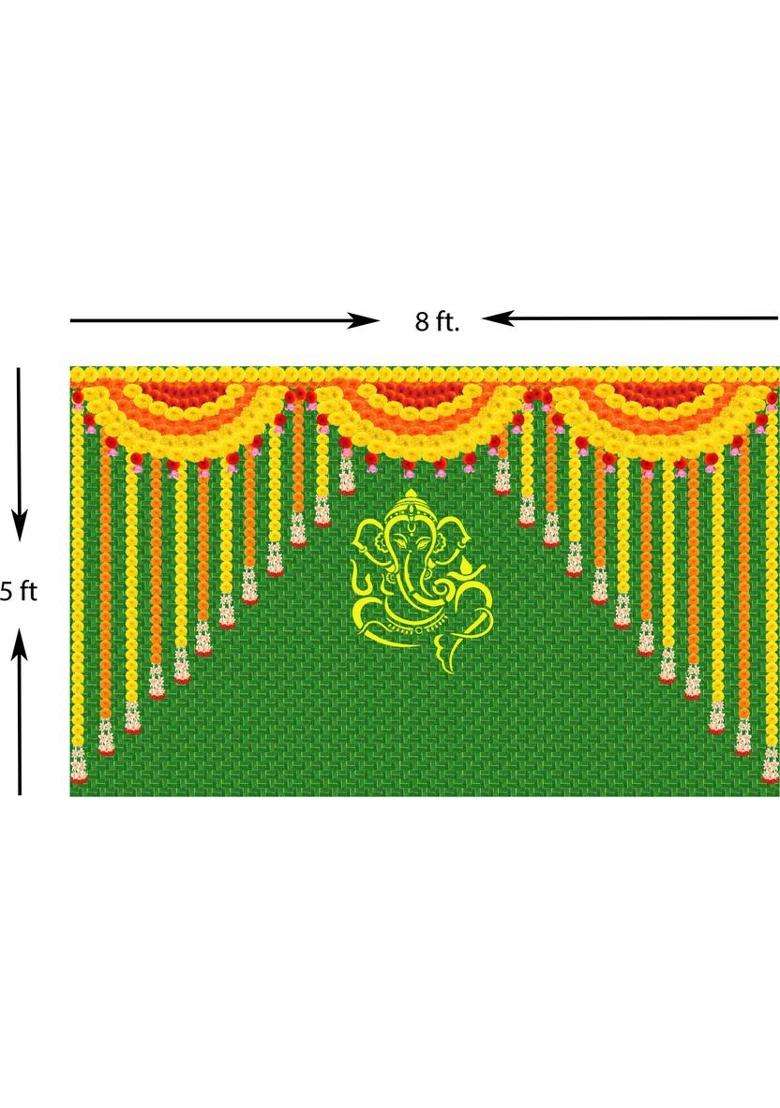 NK Textiles Backdrop for Decoration in Wedding Pooja Katha etc. Altar Cloth - Indya