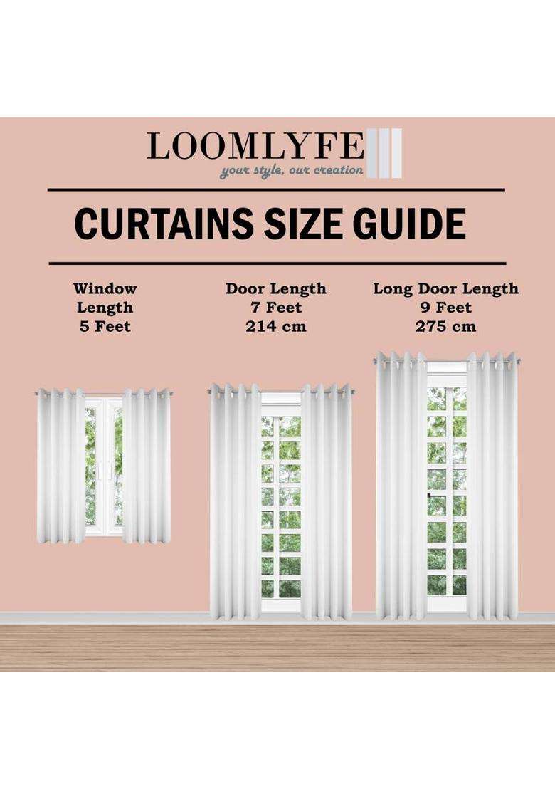 LOOMLYFE 153 cm (5 ft) Window Polyester Room Darkening Curtain Single Curtain(BlueKrishna 3D Printed) - Indya