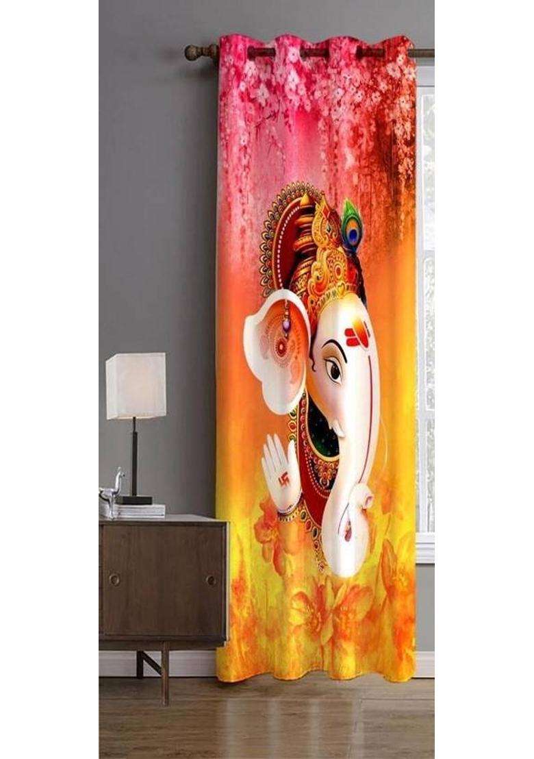 Harnay 214 cm (7 ft) Door Polyester Room Darkening Curtain Single Curtain(Multicolor-1 3D Printed) - Indya
