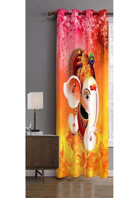 Harnay 214 cm (7 ft) Door Polyester Room Darkening Curtain Single Curtain(Multicolor-1 3D Printed)