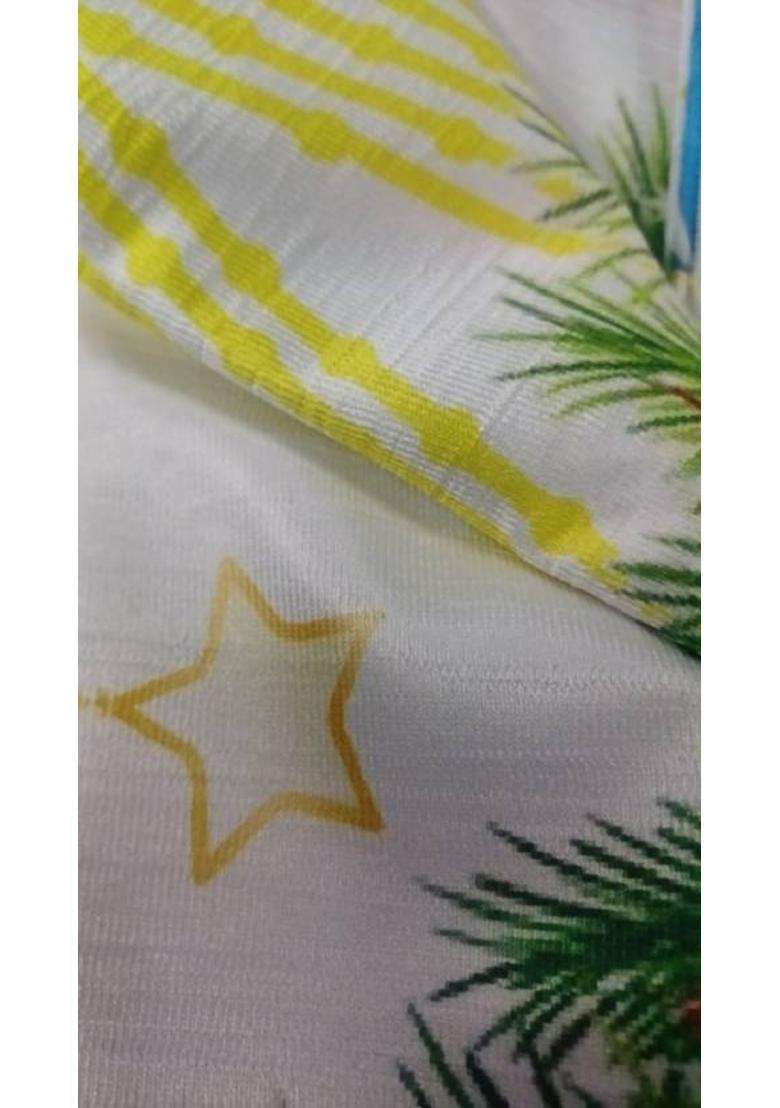 La elite 152 cm (5 ft) Window Polyester Room Darkening Curtain (Pack Of 2)(LuxmiNarayan-Blue Printed) - Indya