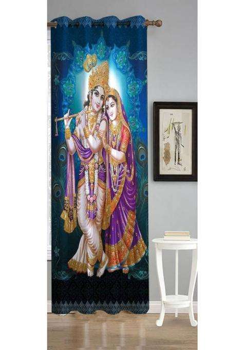 Fabrilia 213 cm (7 ft) Door Polyester Room Darkening Curtain Single Curtain(Multicolor 1 Printed)