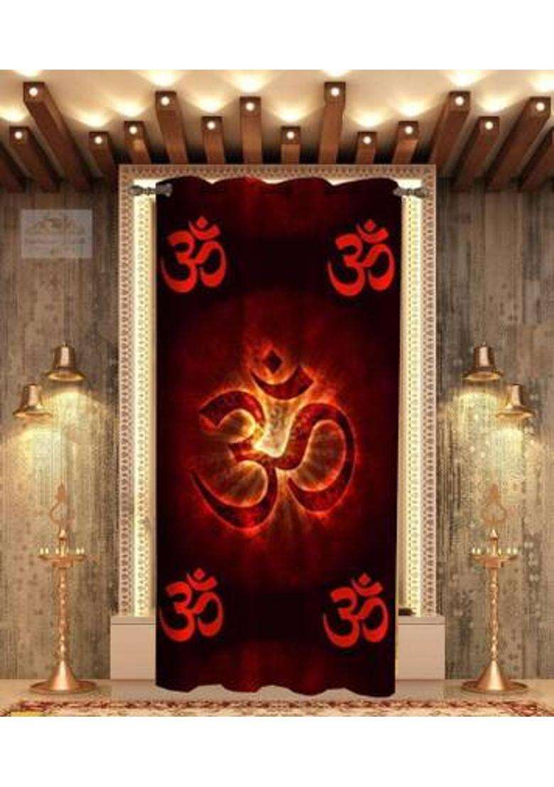 FOOFARAW TEXTILE 152 cm (5 ft) Window Polyester Room Darkening Curtain Single Curtain(Multicolor 4 3D Printed) - Indya