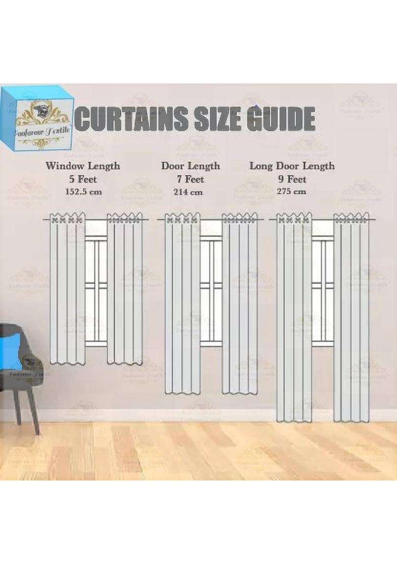 FOOFARAW TEXTILE 152 cm (5 ft) Window Polyester Room Darkening Curtain Single Curtain(White 3D Printed) - Indya