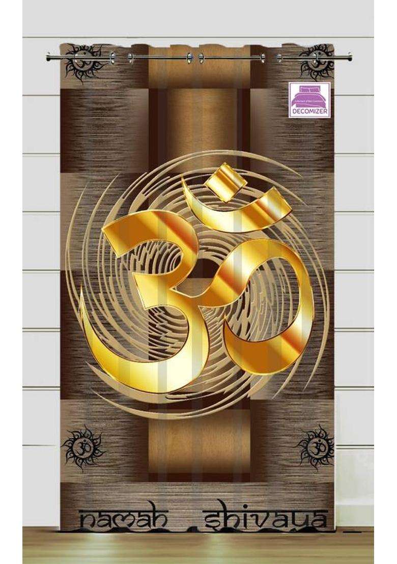 DECOMIZER 153 cm (5 ft) Window Polyester Room Darkening Curtain Single Curtain(Coffee OM Printed) - Indya