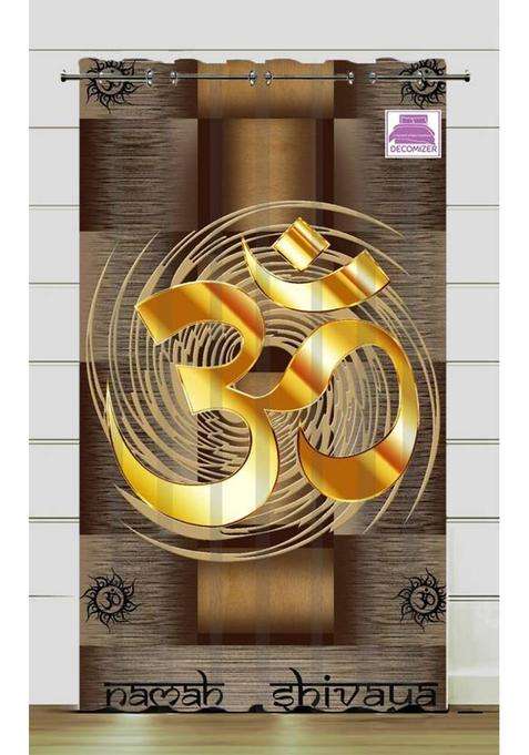 DECOMIZER 153 cm (5 ft) Window Polyester Room Darkening Curtain Single Curtain(Coffee OM Printed)