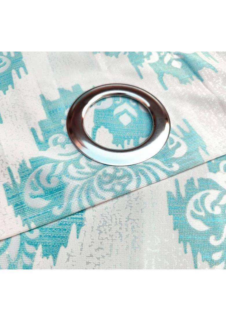 Lunar Days 152 cm (5 ft) Window Polyester Room Darkening Curtain Single Curtain(Blue Motif) - Indya
