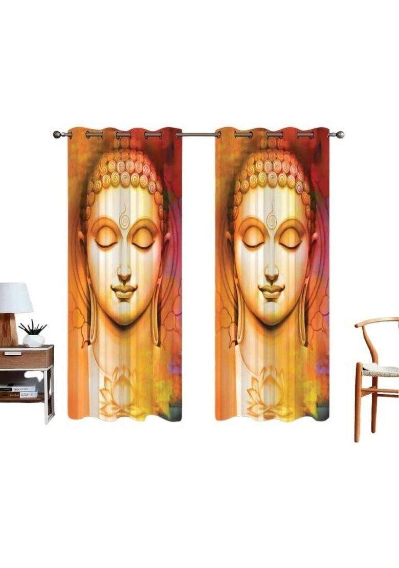 TRUE ELEGANCE 220 cm (7 ft) Door Polyester Room Darkening Curtain (Pack Of 2)(Multicolor Solid) - Indya