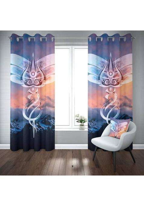 Rhetorical 212 cm (7 ft) Door Polyester Room Darkening Curtain Single Curtain(Trishul 3D Printed)