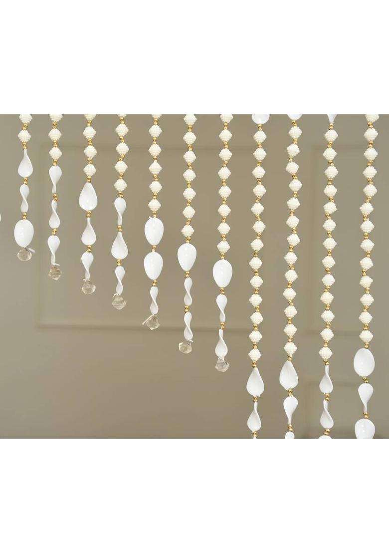 GOYTEX 213.36 cm (7 ft) Door PVC Semi Transparent Curtain Single Curtain(White Self Design) - Indya