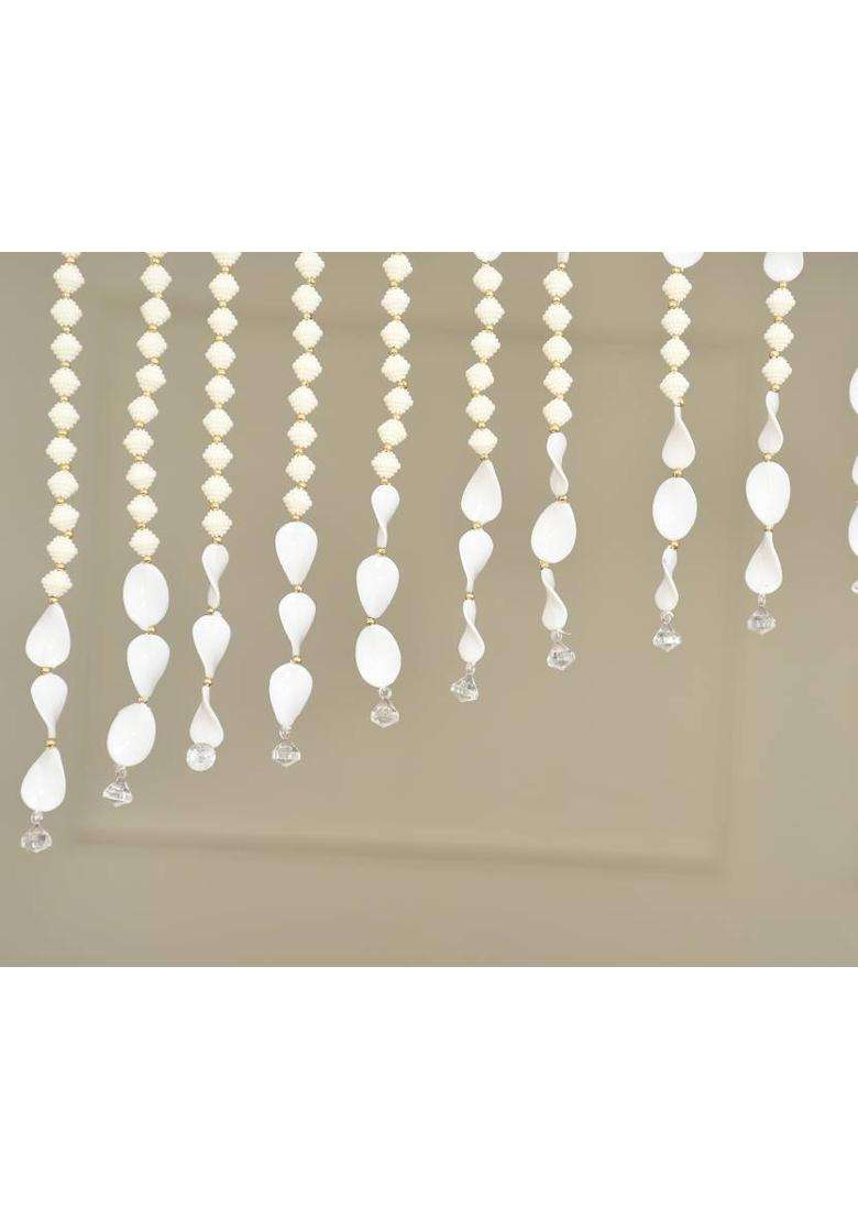 GOYTEX 213.36 cm (7 ft) Door PVC Semi Transparent Curtain Single Curtain(White Self Design) - Indya