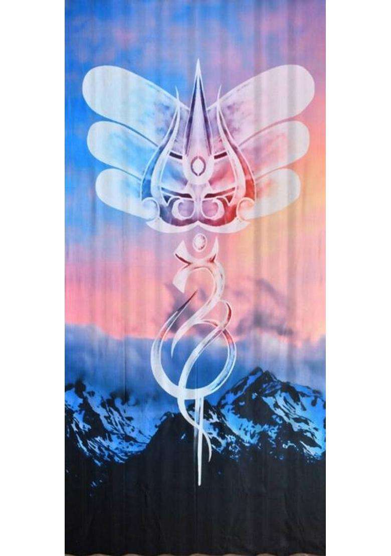 ROOKLEM 153 cm (5 ft) Window Polyester Room Darkening Curtain Single Curtain(Tirshul Dimond 3D Printed) - Indya