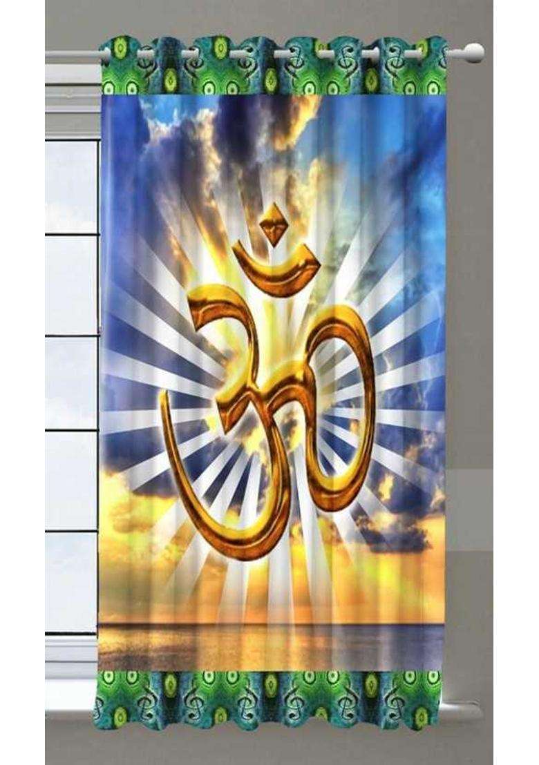 ROOKLEM 153 cm (5 ft) Window Polyester Room Darkening Curtain Single Curtain(Tirshul Dimond 3D Printed) - Indya