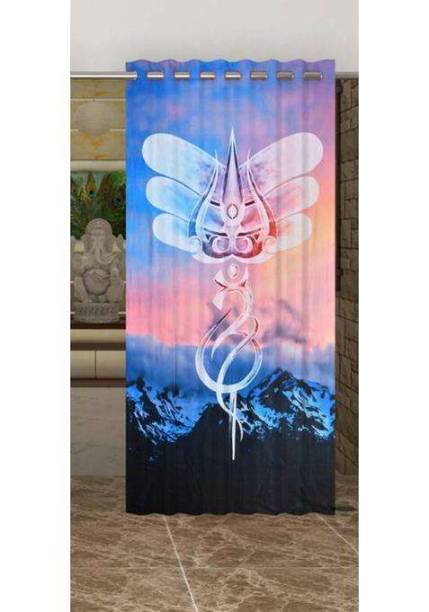 ROOKLEM 153 cm (5 ft) Window Polyester Room Darkening Curtain Single Curtain(Tirshul Dimond 3D Printed)