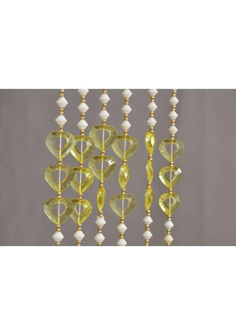 GOYCOR 213.36 cm (7 ft) Door PVC Semi Transparent Curtain Single Curtain(Yellow Striped) - Indya