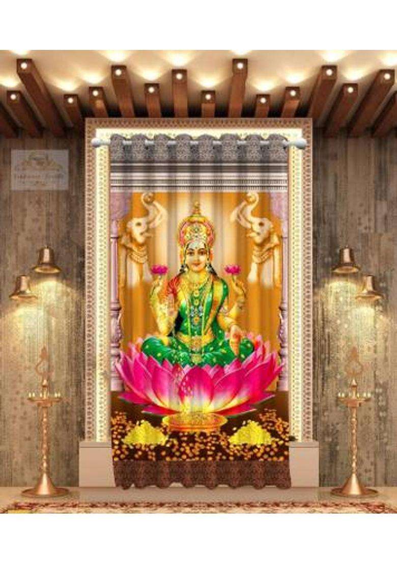 FOOFARAW TEXTILE 152 cm (5 ft) Window Polyester Room Darkening Curtain Single Curtain(Multicolor-4 3D Printed) - Indya