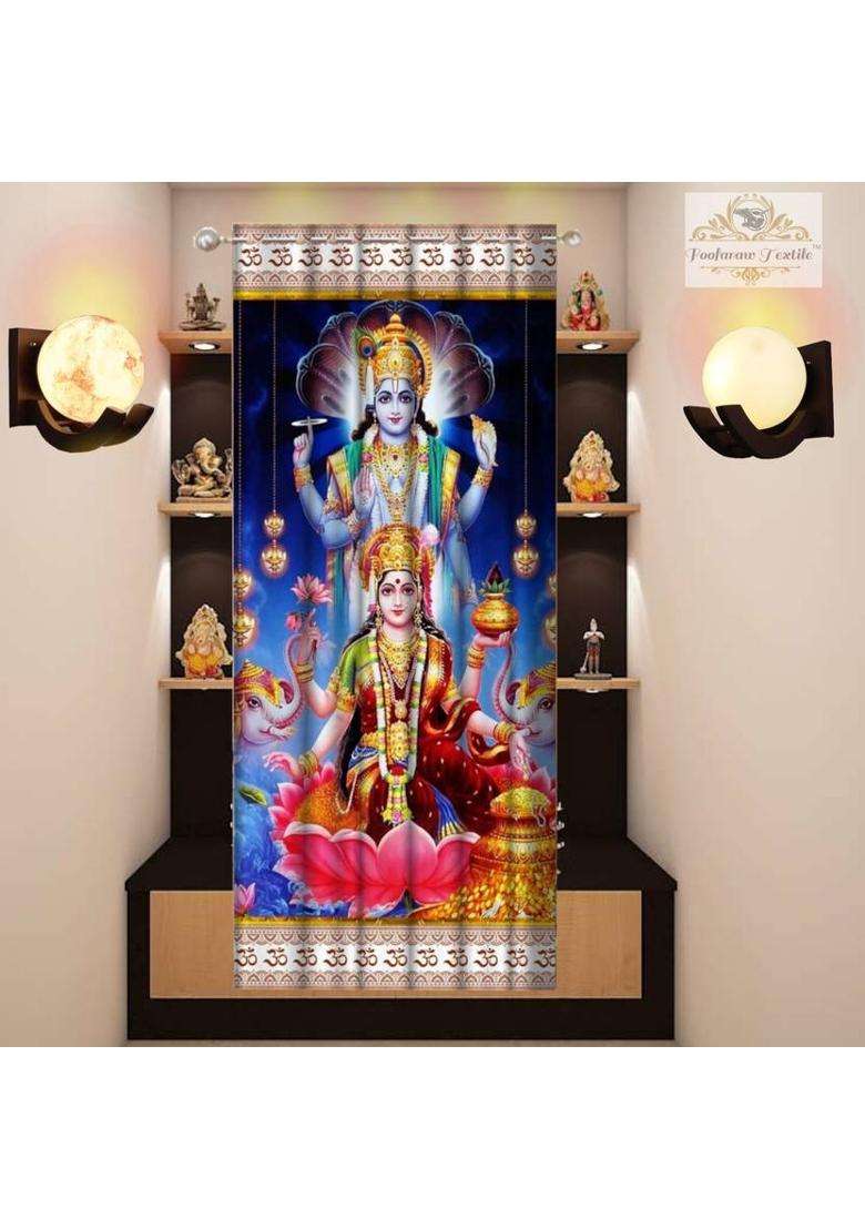 FOOFARAW TEXTILE 152 cm (5 ft) Window Polyester Room Darkening Curtain Single Curtain(Multicolor5 3D Printed) - Indya