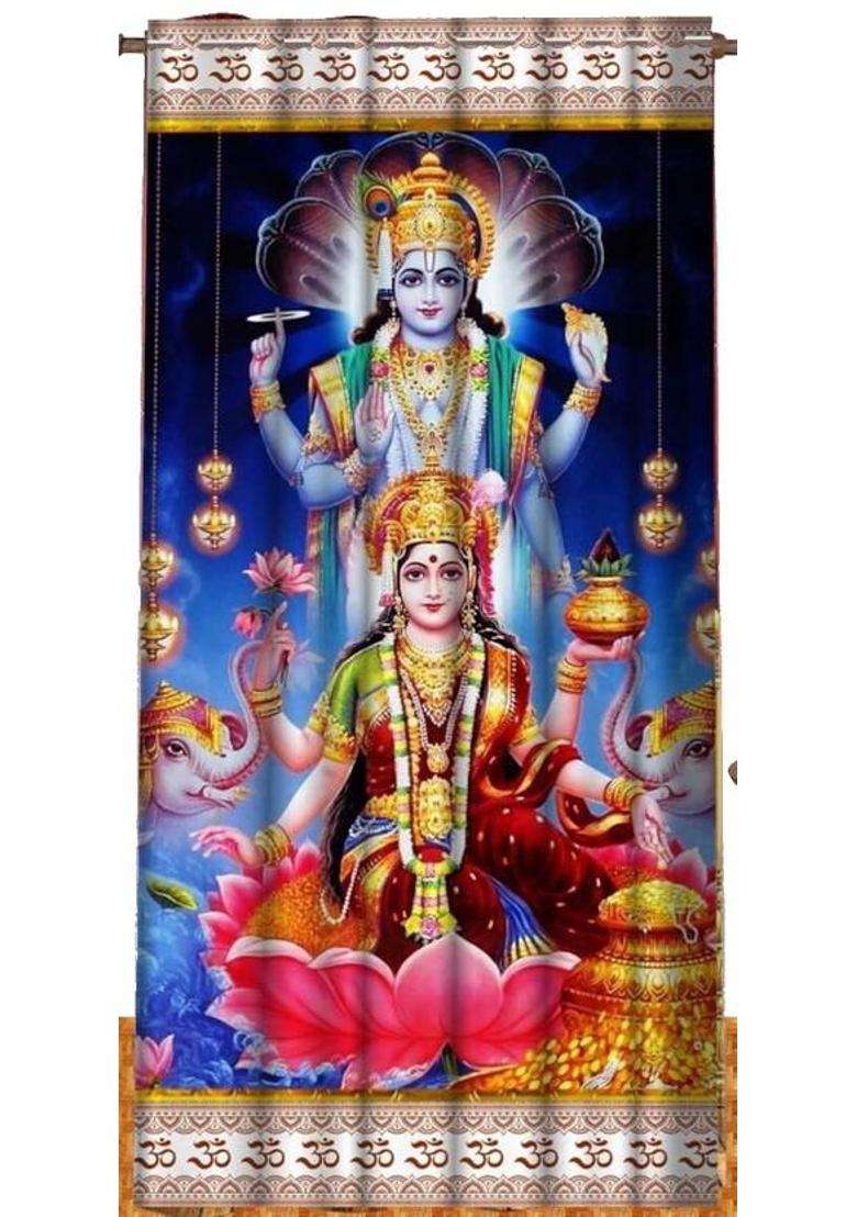 FOOFARAW TEXTILE 152 cm (5 ft) Window Polyester Room Darkening Curtain Single Curtain(Multicolor5 3D Printed) - Indya