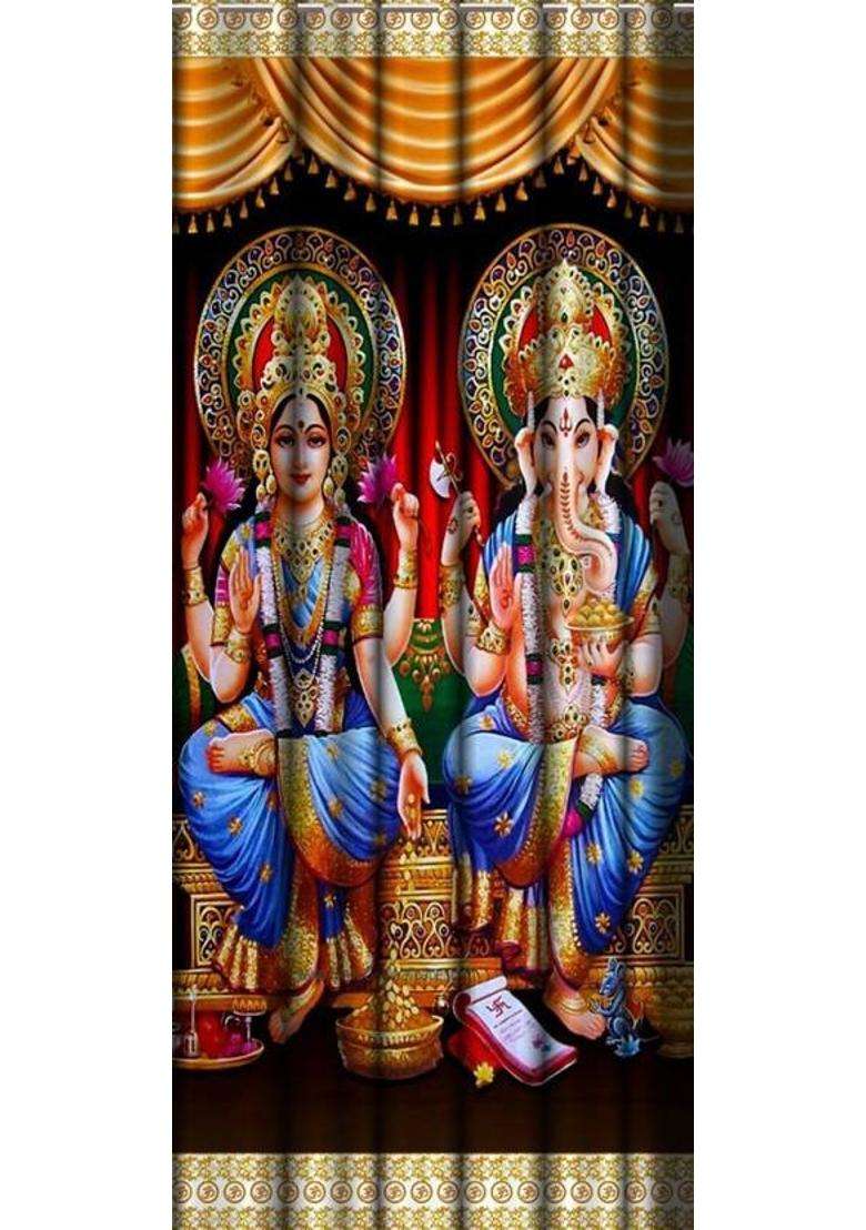 ROOKLEM 154 cm (5 ft) Window Polyester Room Darkening Curtain Single Curtain(Multicolor Printed) - Indya