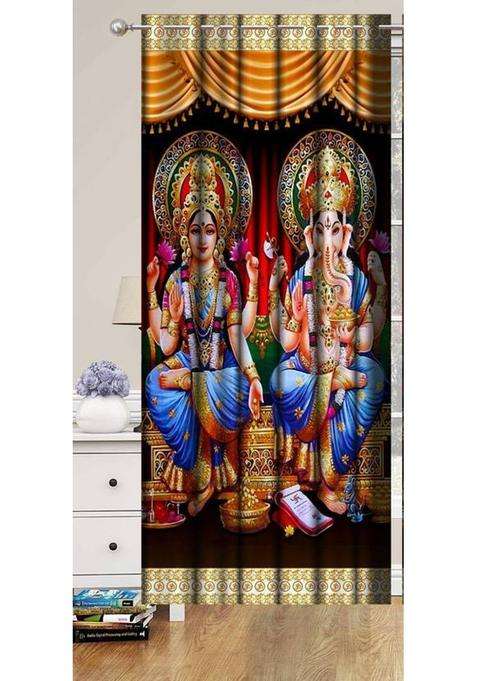 ROOKLEM 154 cm (5 ft) Window Polyester Room Darkening Curtain Single Curtain(Multicolor Printed)