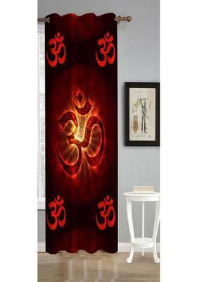ROOKLEM 153 cm (5 ft) Window Polyester Room Darkening Curtain Single Curtain(Red OM 3D Printed)