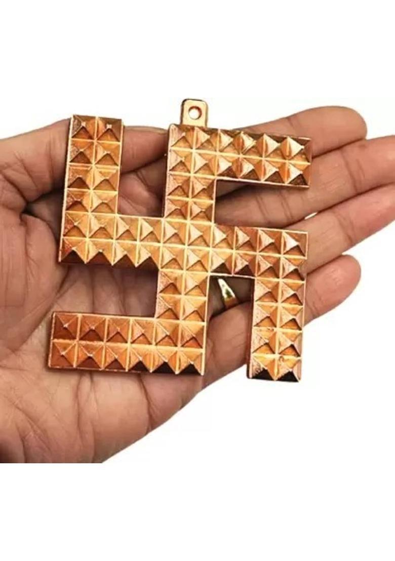 nagaana Vastu Swastik Pyramid in Copper Wall Hanging 3 inch Decorative Showpiece - 4 cm&nbsp;&nbsp;(Metal, Brown) - Indya