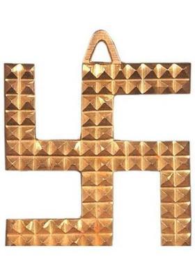 SOMENDRAA SWASTIK PYRAMID | GOD IDOL | BRASS| YELLOW - 10CM Decorative Showpiece - 10 cm&nbsp;&nbsp;(Brass, Yellow)