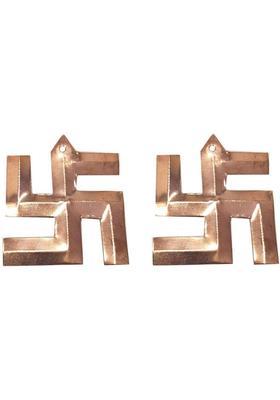 Sahiba Gems Sahiba Gems Pure Copper Swastik ~ 1.50 Inch ~ 2 Pieces Decorative Showpiece - 4 cm&nbsp;&nbsp;(Copper, Copper)