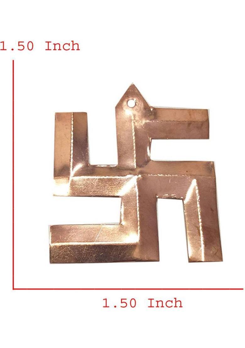 Sahiba Gems Sahiba Gems Pure Copper Swastik ~ 1.50 Inch ~ 2 Pieces Decorative Showpiece - 4 cm&nbsp;&nbsp;(Copper, Copper) - Indya