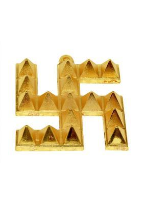 Vastu Art / Vastu / Feng Shui / Astdhatu Big Swastik Pyramid For Good Luck Health Wealth Prosperity And Happiness Decorative Showpiece - 8.5 cm&nbsp;&nbsp;(Cast Iron, Gold)