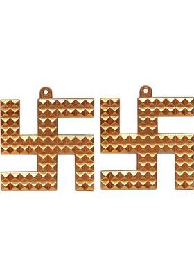 Shubh Store 100% Original Astdhatu Small Swastik Pyramid Combo of 2 Decorative Showpiece - 7.5 cm&nbsp;&nbsp;(Metal, Gold)