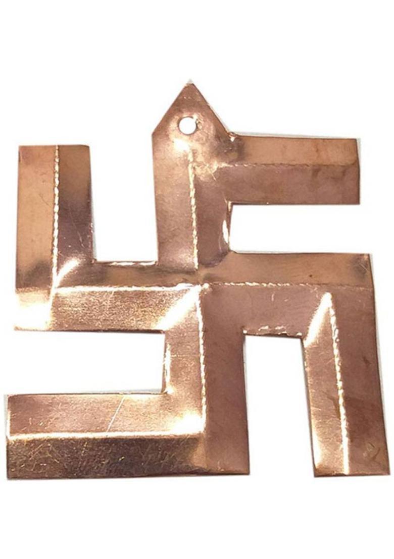 Sahiba Gems Sahiba Gems Pure Copper Swastik ~ 1.50 Inch Decorative Showpiece - 4 cm&nbsp;&nbsp;(Copper, Copper) - Indya