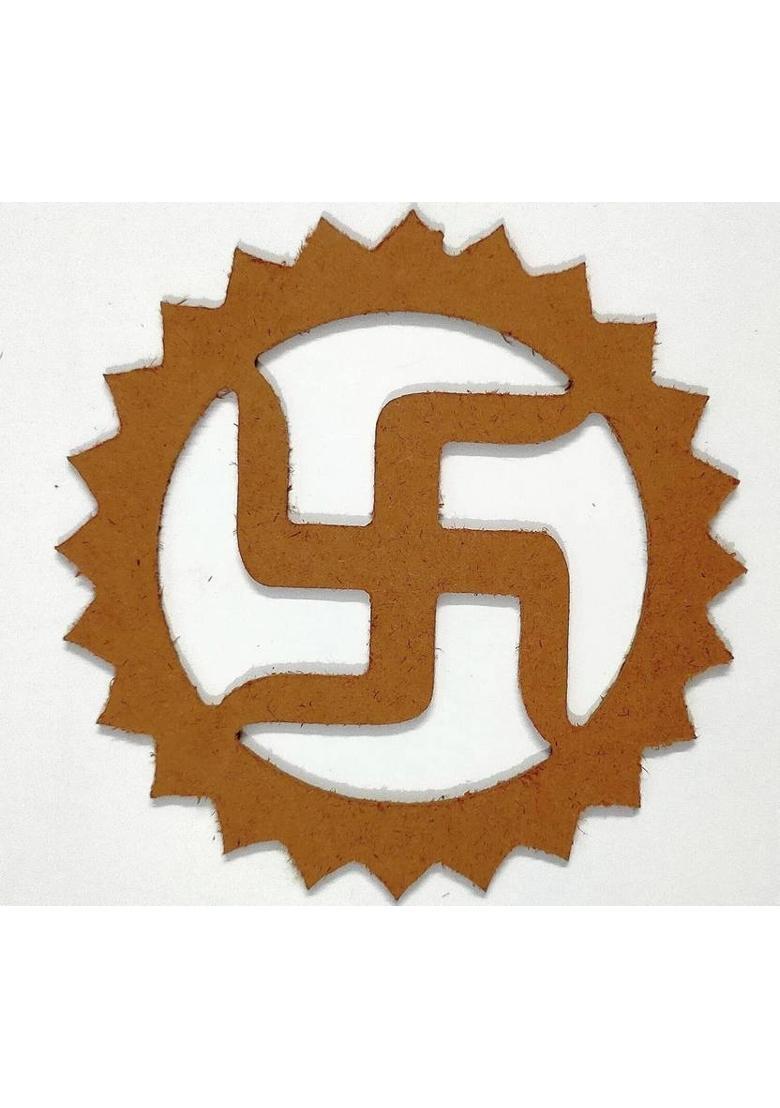 Toyjet Educational Products Brown Swastik MDF Cutouts Pack of 2 – 20cm Diameter for Art & Home Decor (5mm)&nbsp;&nbsp;(12 inch X 14.5 inch, Brown) - Indya