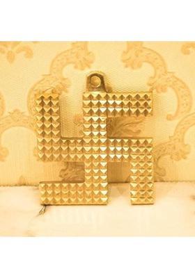 shop fusion Wall Hanging Swastik Gives Health & Success in your Home and Workspace Decorative Showpiece - 11 cm&nbsp;&nbsp;(Metal, Gold)