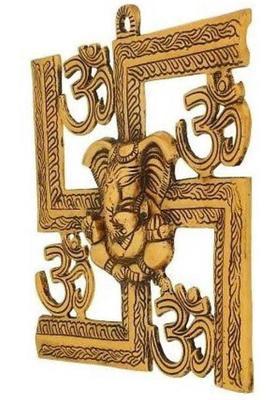 FLUKYCO Decorative Showpiece - 23 cm&nbsp;&nbsp;(Metal, Gold)