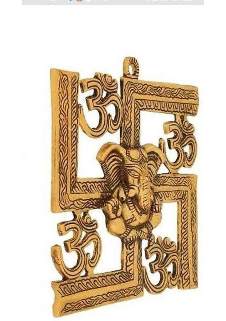 FLUKYCO Decorative Showpiece - 23 cm&nbsp;&nbsp;(Metal, Gold) - Indya
