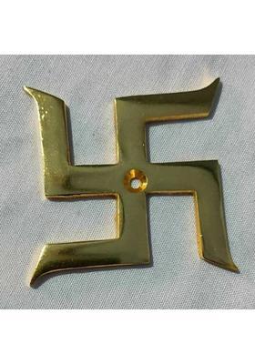 Shakuntlam Swastik in Brass Gold Decorative Showpiece - 6.25 cm&nbsp;&nbsp;(Brass, Gold)