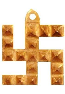 SOMENDRAA SWASTIK PYRAMID | GOD IDOL | BRASS| YELLOW - 7CM Decorative Showpiece - 7 cm&nbsp;&nbsp;(Brass, Yellow)