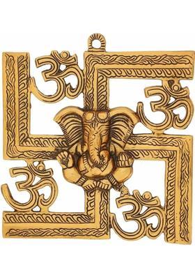 Sagar Enterprise Swastikinbrass Decorative Showpiece - 23 cm&nbsp;&nbsp;(Metal, Gold)