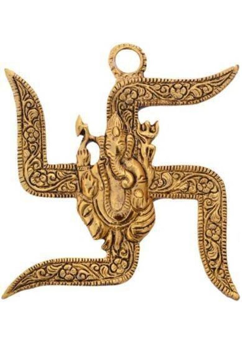 SHRI ASTHA VINAYAK Decorative Showpiece - 9 cm&nbsp;&nbsp;(Brass, Gold) - Indya