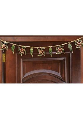 WORLDOFCRAFT Metal Door Hangings Bandarwal For Main Door Decor and Gift Purpose Toran Decorative Showpiece - 11 cm&nbsp;&nbsp;(Metal, Multicolor)