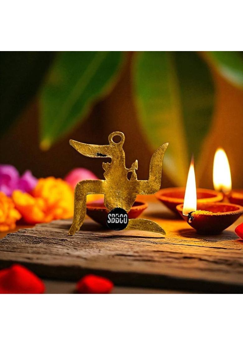 SBBCO Divine Magnet Golden Swastik Wall Hanging for Home Temple & Vastu Decorative Showpiece - 9 cm&nbsp;&nbsp;(Metal, Gold) - Indya